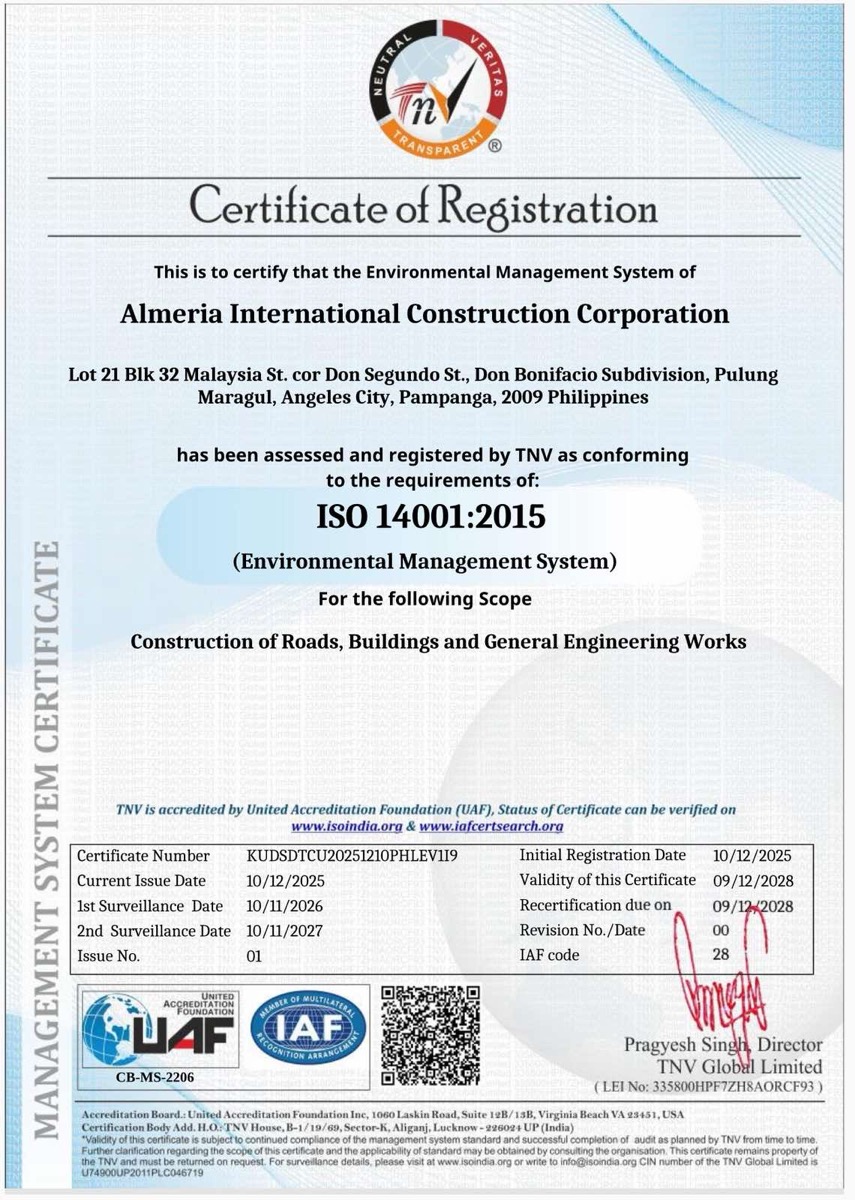 ISO 14001:2015 Certificate