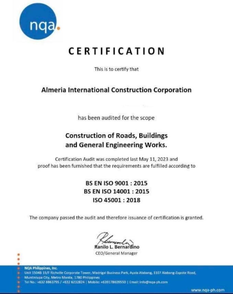 NQA Triple ISO Certification